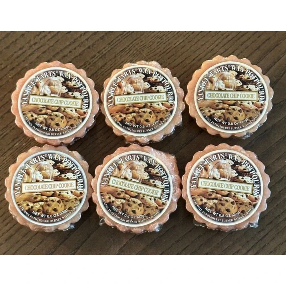 Lot of 6 Yankee Candle Tarts Wax Potpourri Chocolate Chip Cookie Melts 0.8oz New